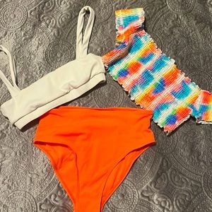 3 piece swim suit. Mixed styles. All size small. NWOT.